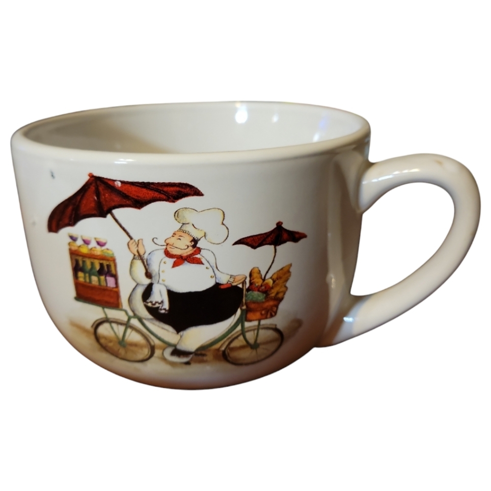 Vtg Happy French Chef Trisa Soup Coffee Mug Cup